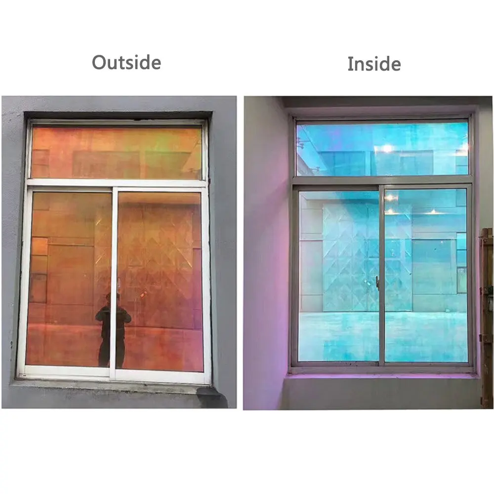 70x400 см Радуга Декоративные Солнечные плёнки, один способ отражающее зеркало окна Privacy оттенок для дома и офиса, тепла управление Anti UV