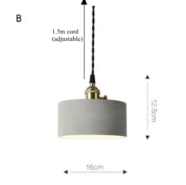 LukLoy современный промышленный бетонный цементный подвесной светильник, подвесной светильник для кухни, лофт, офиса, магазина, гостиной, украшения - Цвет корпуса: B
