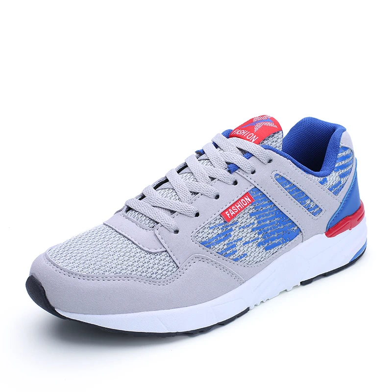 Men Sport Shoes Spring Summer Training Sneakers Man Breathable Athletic Shoes Grey Blue Outdoor Jogging Sneakers Mens Trainers