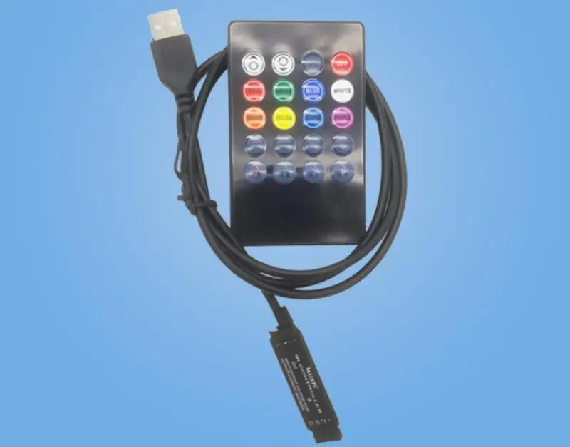 DC12-24V/DC5V 20key LED контроллер ногам ощущение легкости мини USB 5 V Красочные Инфракрасный украшение автомобиля светодиодный датчик окружающего света контроллер