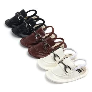 

2019 New summer shoes for baby boy leather shoe newborn hard sole prewalk shoes infant casual slipper for 0-18 month babies
