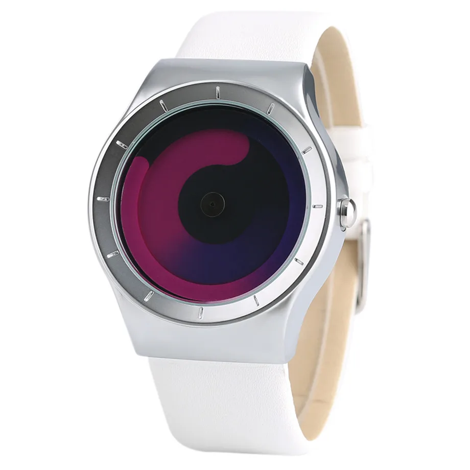 Новая концепция часы минималистский Стиль Прохладный Цвет спираль проигрыватели Роман стильные наручные часы Geek Вентиляторы подарки мужской женский часы спорт Relogio