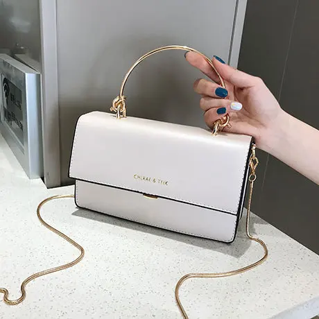 

Simple PU Handbags Single Shoulder Bag Chain Slant Square Bag Luxury Women Shoulder Bag High Quality Leather Bag