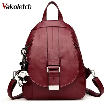 

Cartoon Bear School Backpack For Teenager Girl 2020 High Quality PU Leather Women Backpacks Fashion Multifunction Rucksack KL347
