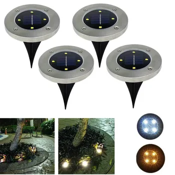 

Solar Powered Ground Light Waterproof Garden Pathway Deck Lights With 4 LEDs Solar Lamp for Home Yard Driveway Lawn Road