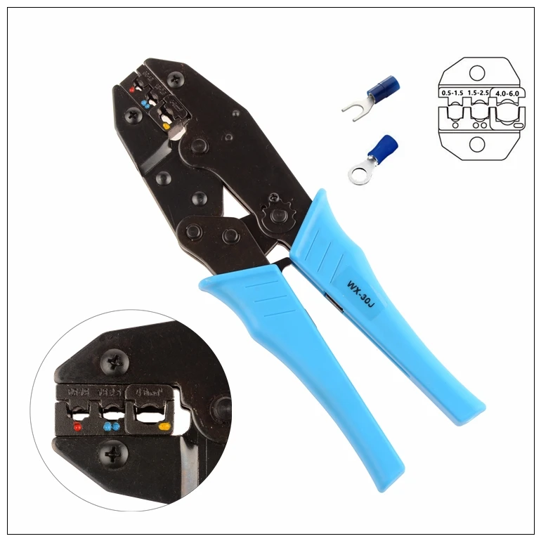 FREE SHIPPING WX-30J wire stripper EUROP STYLE ratchet crimping tool Insulation terminal crimping plier 1-6.0mm2 multi tool