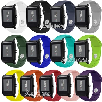 

Fashion Silicone Watch Strap Band For Xiaomi Huami Amazfit Bip BIT PACE Lite Youth Replacement Sports Bracelet 20mm Wrist band
