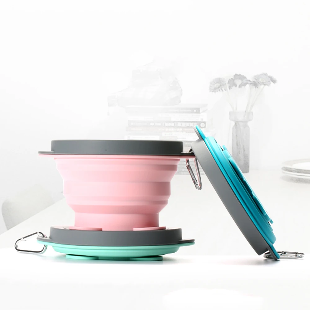 

Food Grade Dog Bowl, Pet Dog Cat Travel Bowl Silicone Foldable Collapsible Feeding Water Dish Feeder Portable Water Bowl for Pet