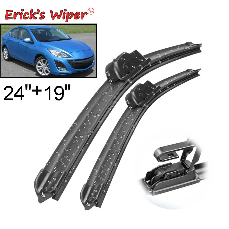 

Erick's Wiper Front Wiper Blades For Mazda3 BL MK2 2010 2011 2012 2013 Windshield Windscreen Front Window 24"+19"