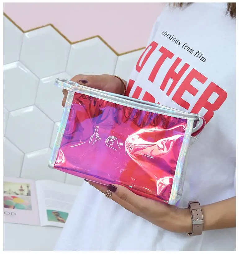 New Laser Cosmetic Bag Creative Personality Packet Stylish Simplicity Makeup Bag Cosmetics Storage Organizer Neceser Mujer