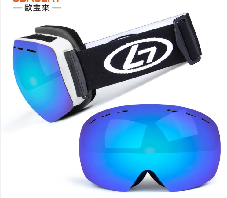 Зимние лыжные очки для снежных видов спорта, сноуборд, двойные линзы, противотуманные лыжные очки, очки для мотокросса, лыжные маски, очки - Цвет: COLOR-06