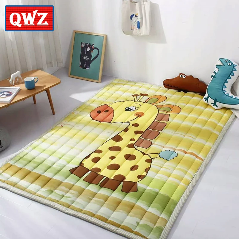 

QWZ Mats Folding Baby Play Mats 140X195CM Cotton Carpet Children Game Blanket Non-slip Machine Washable Rugs For Kids Gifts