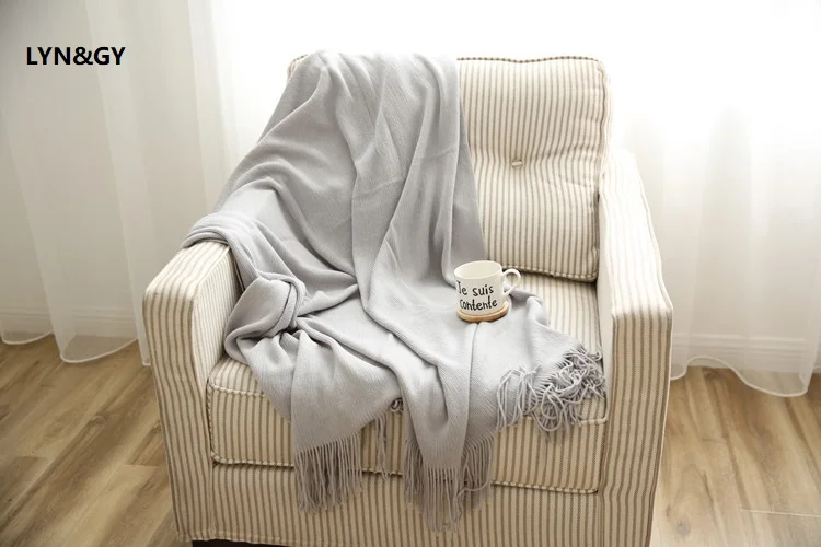 New Knitted Throw Blanket with tassel Shawl scarf Casual USA Style