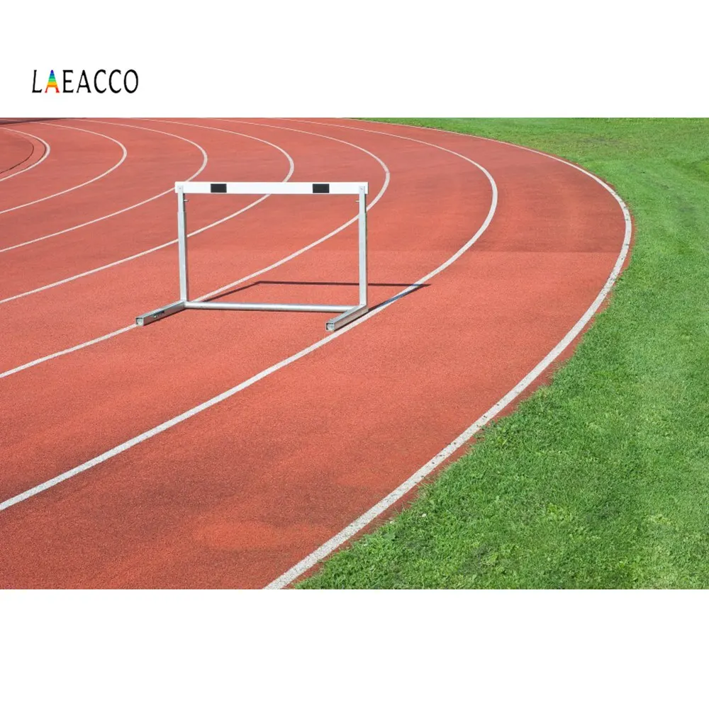

Laeacco Sports Hurdle Athletics Ground Running Match Baby Scenic Photographic Backgrounds Photography Backdrops For Photo Studio