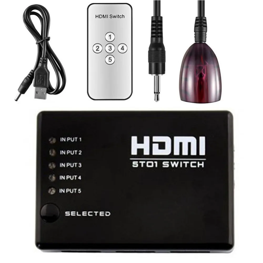 Aikexin 5 портов HDMI коммутатор 5x1 ИК пульт дистанционного управления Поддержка 1080P 4K x