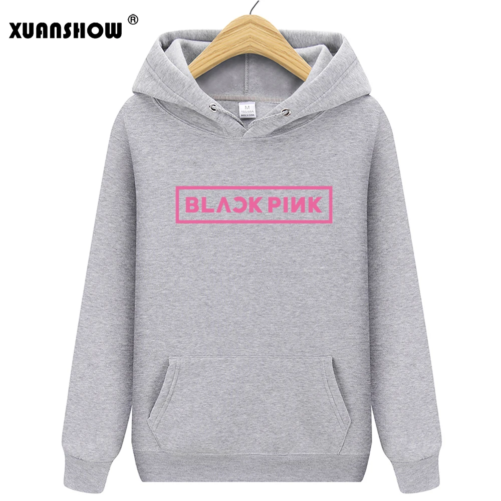 XUANSHOW New Autumn Winter Women's Hoody Sweatshirts BLACKPINK Kpop Casual Fleece Pullover Hoodies Mujer XXL