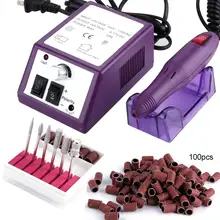 20000 ОБ/мин Электрический Маникюр машина для ногтей машина маникюр педикюрная ручка инструменты для ногтей 100 шт шлифовка ногтей шлифовальный инструмент Биты