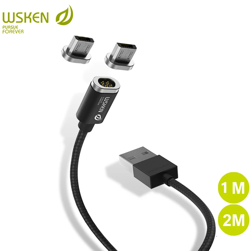Продажа WSKEN Mini 2 Micro font b USB b font кабель Быстрая зарядка Магнитная Зарядка для samsung galaxy j5 2017 S6 S7 Edge xiaomi redmi note 5 5plus 4x 5a