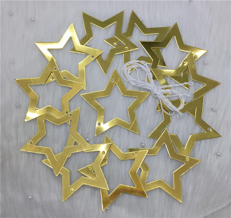4 м яркие 33 шт бумажные Звездные гирлянды с днем рождения баннеры-Декорации для вечеринки дети мальчик девочка принадлежности для спальни детский душ взрослый 1st - Цвет: B-HP-Star-LK-Gold