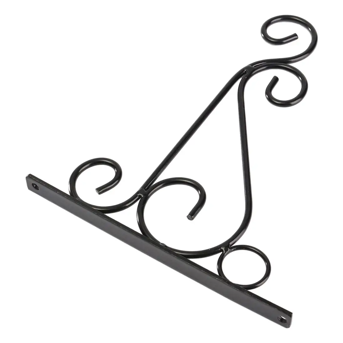 

Iron Garden Wall Light Hanging Flower Plant Pot Bracket Hook Shelf Stand Holder, Black