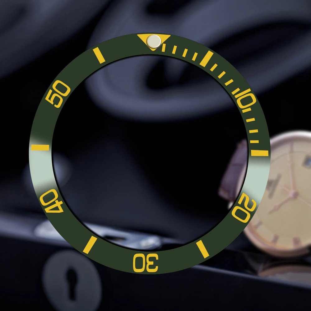 Watches Spare parts, 38 mm green ceramic Bezel suitable for 40 mm Sub