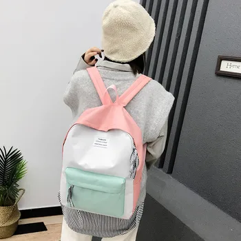 

2019 the new Couple Schoolbag Travel Hiking Bag Color Block Backpack Collection Luminous Bag College wind backpack female