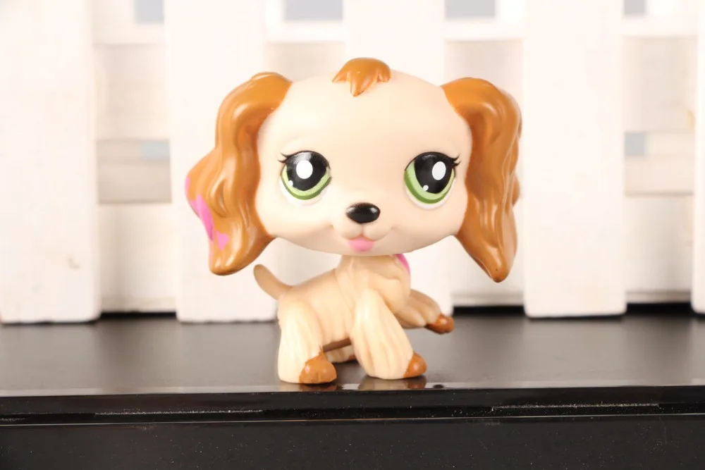 New Pet Collection Figure LPS 1963 Pink Hearts Cream Cocker Spaniel Dog Puppy Kids font b