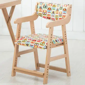 

Children's Study Chair Primary School Students'writing Chair Household Backrest Desk Chair Solid Wood Adjustable Lifting Compute