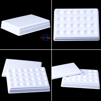 

New Dental Tool Mixing Watering Moisturizing plate 24 Slot Palette with cover