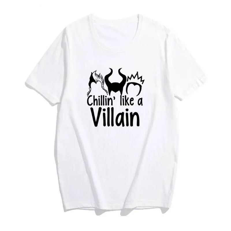 

Hot 2019 Maleficent Women Short Sleeve Evil-Queen T-shirt Top Villain Summer Tee