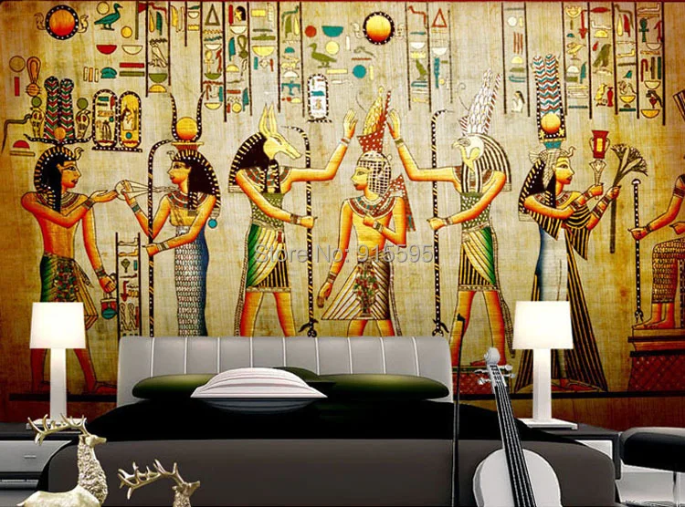 Пользовательские фото обои высокого качества Современные Роскошные 3D обои настенные росписи Papel де Parede домашний декор египетские фрески Pintado