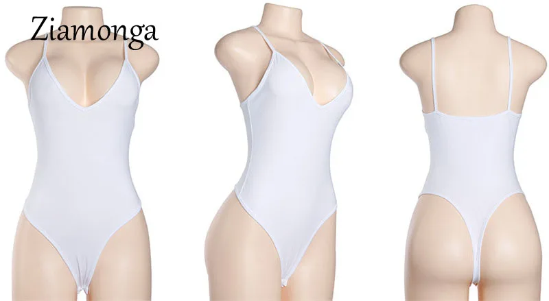 Ziamonga Black Bodysuit Women Jumpsuit Sexy Rompers Spaghetti Strap Body Suit Sleeveless Cotton Bodysuit Women Combinasion Femme