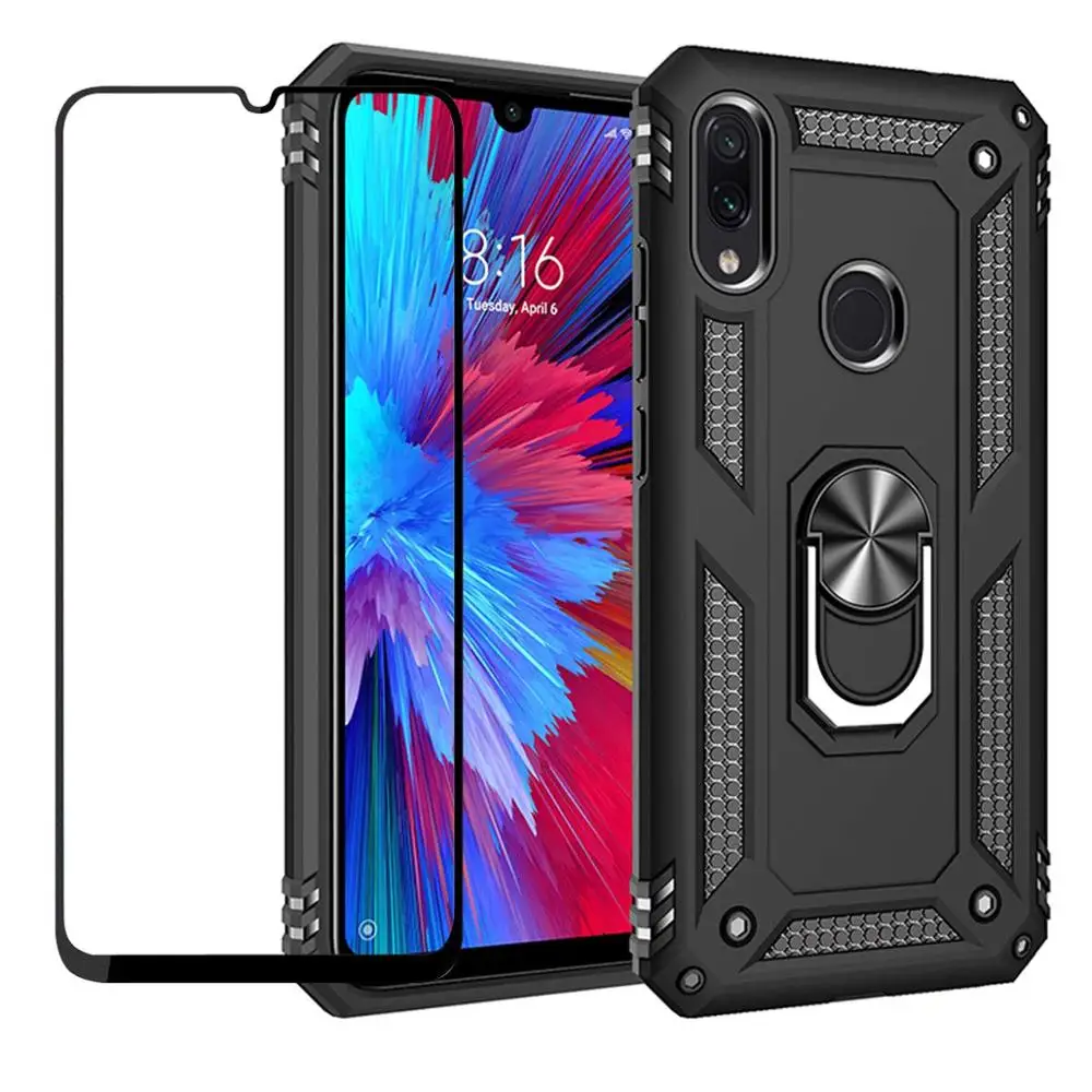 

Case For Xiaomi Redmi Note 7 Pro Cover Armor Shockproof Kickstand Magnetic Ring Holder Cover For Xiaomi Redmi Note 7S Case