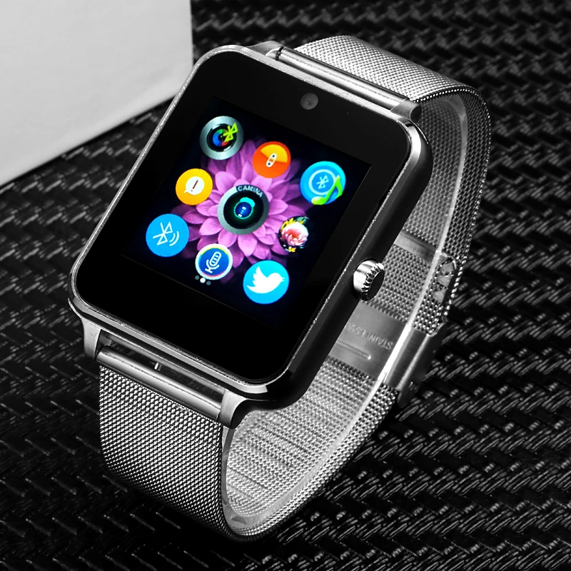 Z60 Смарт-часы с сенсорным экраном, Bluetooth, спортивные музыкальные часы с камерой, многофункциональные часы со стальным ремешком, женские умные часы для мужчин