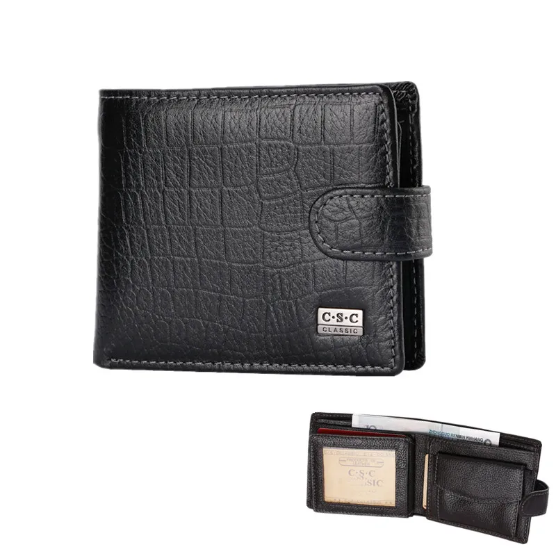 

Brand men wallets leather wallets 2 colors brown and black Money clips brand fashion high quality men wallets hasp mini purses