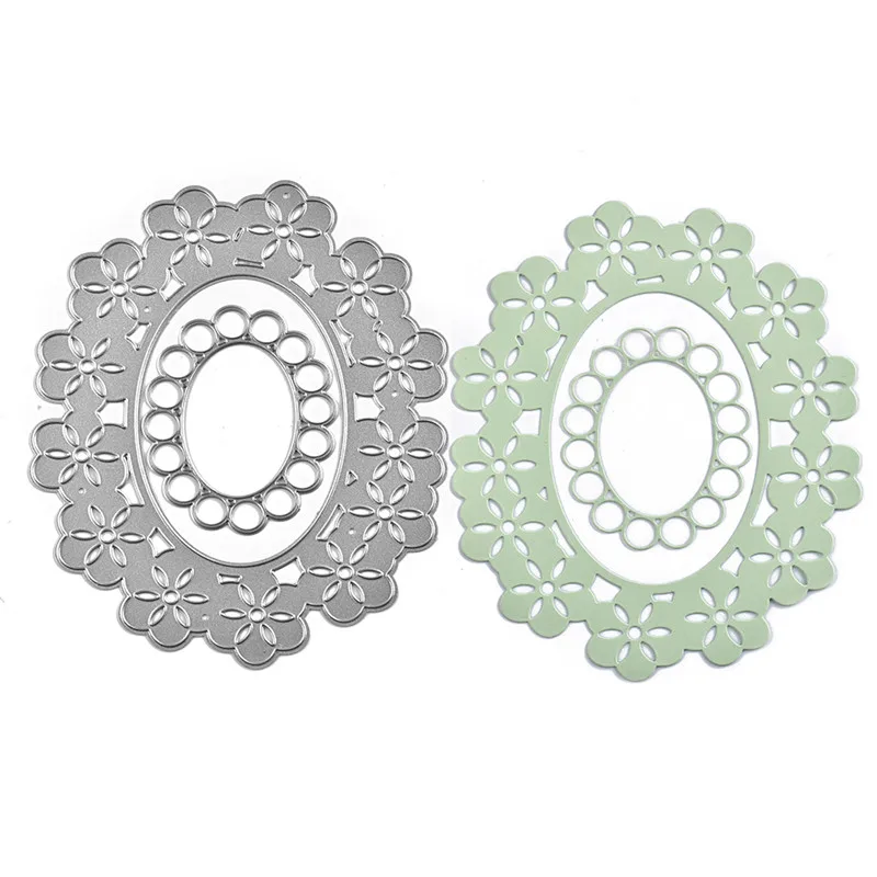 

Naifumodo 158*136mm Dies Cutting Oval Hollow Frame Metal Cutting for Scrapbooking Craft Card Embossing Die Cut Template Stencil