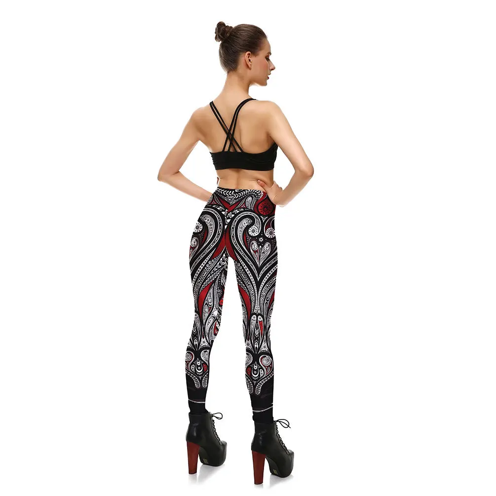 [You're My Secret]  Hot Sale Mask Paisley Mandala Skull Leggings For Women Leggins Digital Print Sexy Fantastic Ankle Pants yoga pants for women
