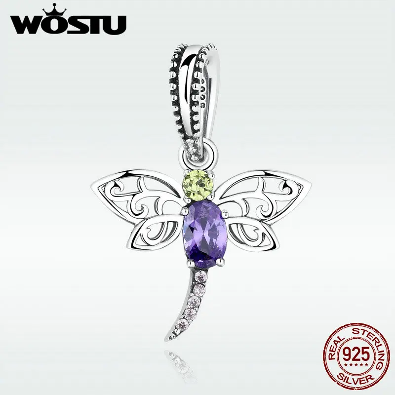 

Autumn New Fashion Real 925 Sterling Silver Distinctive Dragonfly Charm Fit Original WST Bracelet Necklace Authentic Jewelry