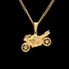 UWIN Stainless Steel Cool Motorcycle Pendant Fashion Punk Jewelry Gold Color Motorcycle Men's Hip hop Pendants Necklace Chain 5
