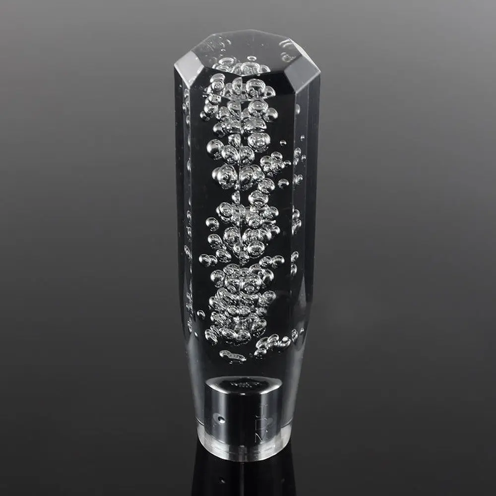Details about / VIP 150mm Transparent Manual Black Octagon Crystal Bubble Shift Knob Universal 5
