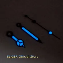 Серебристое окаймление, синие светящиеся часы, стрелки, подходят для Miyota 8215 8205 821A Mingzhu 2813, автоматическое движение H41