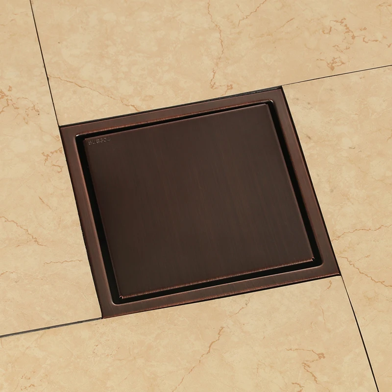 Antique-Square-Shower-Floor-Drain-with-Tile-Insert-Grate-6-inch-150-150mm-Multipurpose-Invisible-Look