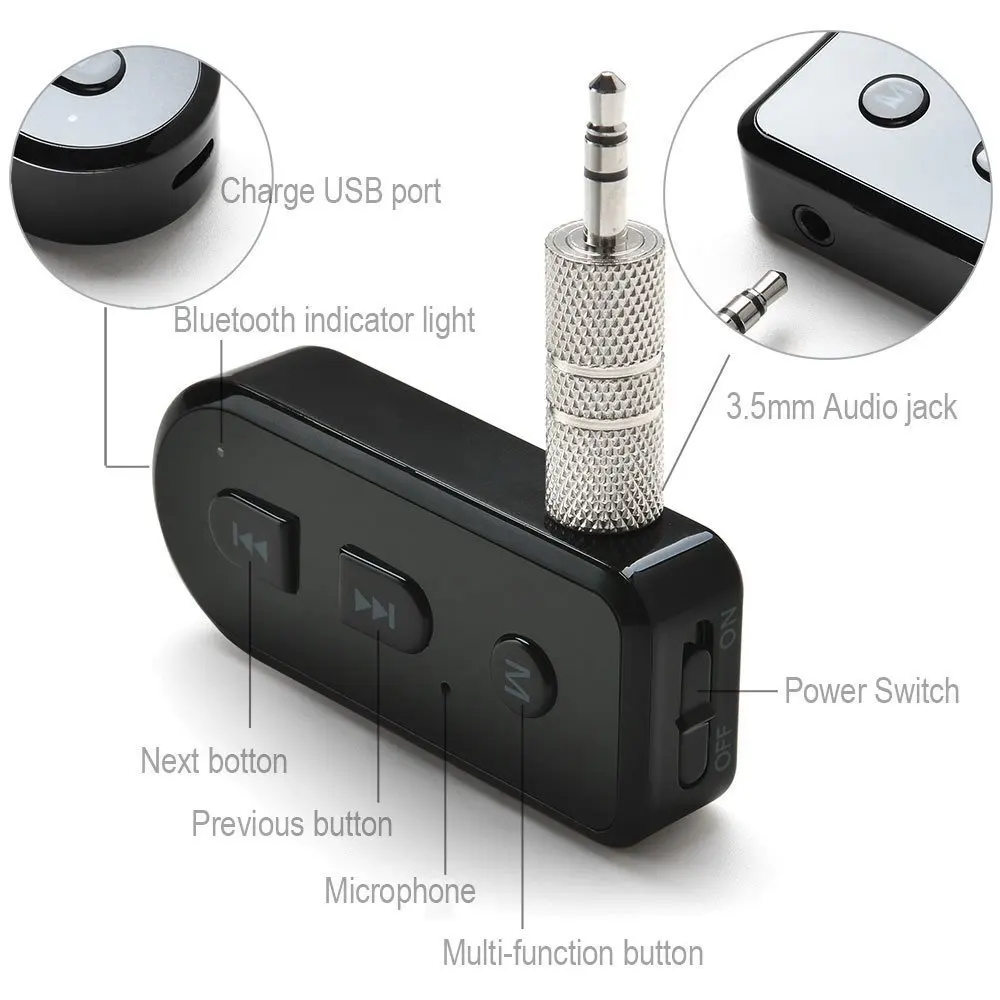 Многоточечное соединение bluetooth 4 1 handsfree aux 3 5 мм автомобильный набор беспроводной