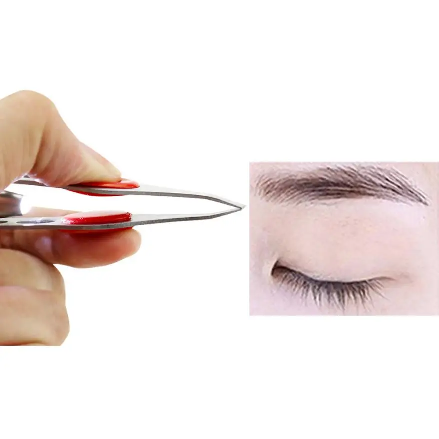 Beauty Women Eyebrow Tweezer With LED Light Facial Hair Removal Eyebrow