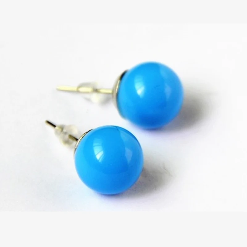 

ES002 New style FASHION!!! Lovely 15 Colors Candy Colored Ball Earring 1 pairs! Free shipping
