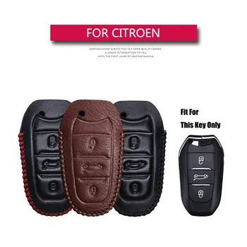

For Citroen C4 CACTUS C5 C3 C4L C6 C8 Picasso Xsara C3XR DS DS3 DS4 DS5 DS6 Leather Car Key Cover For Peugeot 508 2008 2008 408