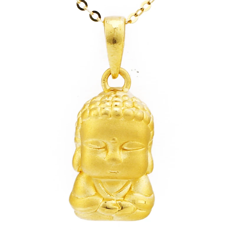 

Pure 24K Yellow Gold Cute Buddha Pendant 3D 999 Yellow Gold Buddha Pendant