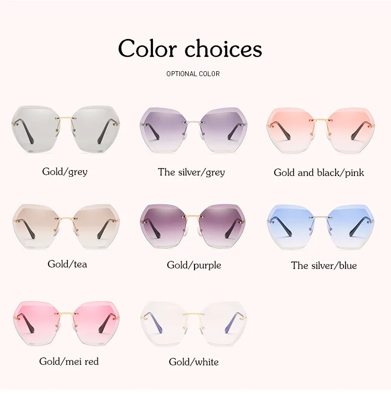 Accalia, розовые металлические очки, без оправы, солнцезащитные очки для женщин, океанские линзы, классические, брендовые, дизайнерские, для мужчин/женщин, солнцезащитные очки для женщин, UV400, коробка