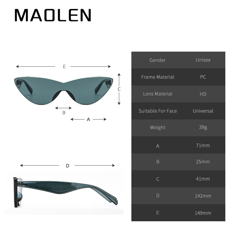 MAOLEN Новые солнцезащитные очки Для женщин Кошачий глаз Роскошные Брендовая