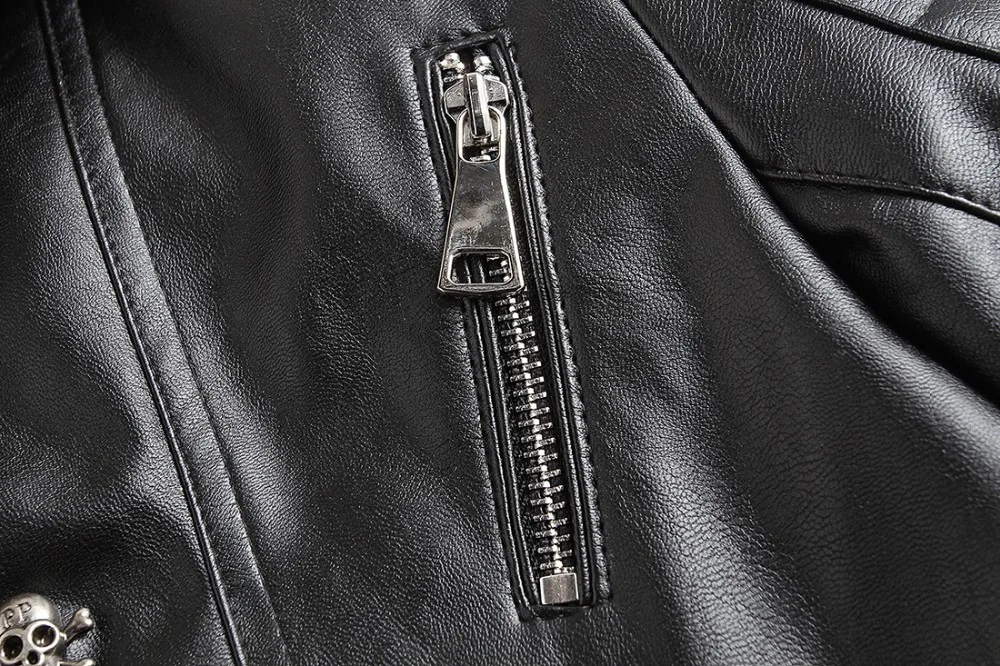 Пособия по немецкому языку дизайнер череп заклепками в стиле панк-рок черные кожаные байкерские Мото-куртки Для мужчин плюс Размеры 4XL 5XL Xnxee